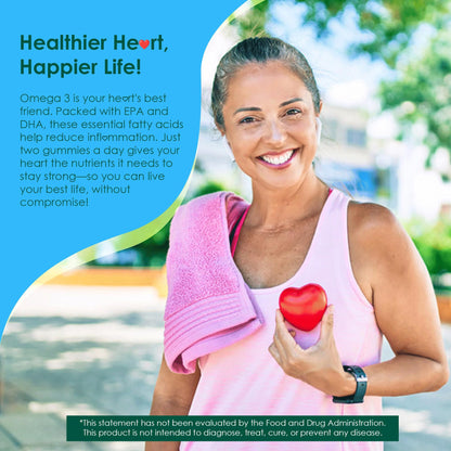 Vegan Algae Omega-3 Gummies | 560mg DHA / 280mg EPA + Astaxanthin & Vitamin D3 | Sugar Free 60-Count