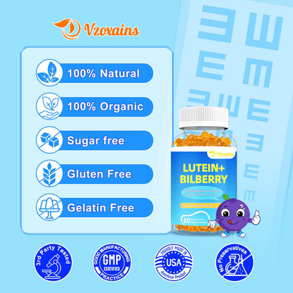 20mg Lutein & Zeaxanthin Gummies with Bilberry – Sugar Free Eye Health
