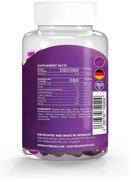 Fast Acting Melatonin Gummies 5 mg – Vegan Sleep Support – 60 Pieces