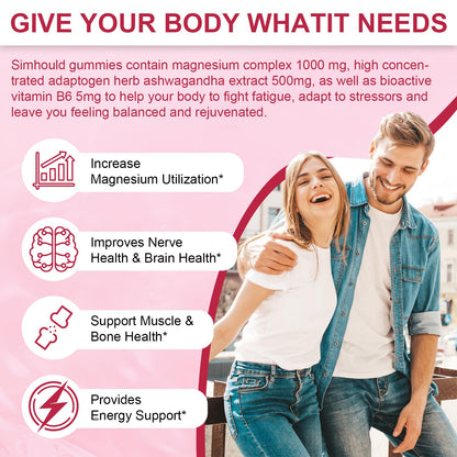 Liposomal Magnesium Complex Gummies 120 Ct – 12 Magnesium Forms + D3, B6, C, Ashwagandha & CoQ10