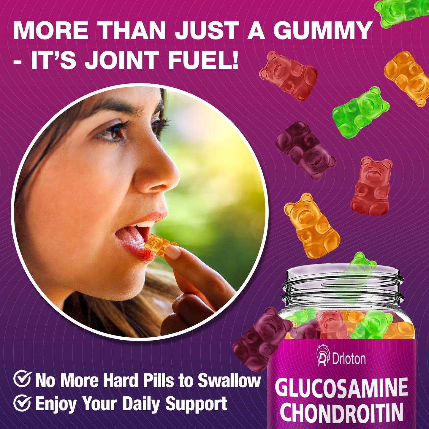 2-Pack 3000mg Glucosamine Chondroitin Gummies with MSM & Elderberry | Joint Health & Flexibility – 120 Gummies