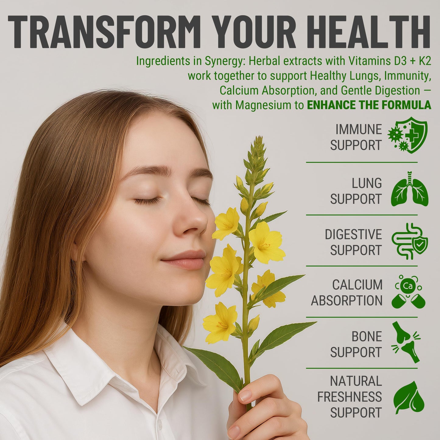 Mullein Gummies with Chlorophyll, D3, K2 & Magnesium – Lung, Immune & Bone Support