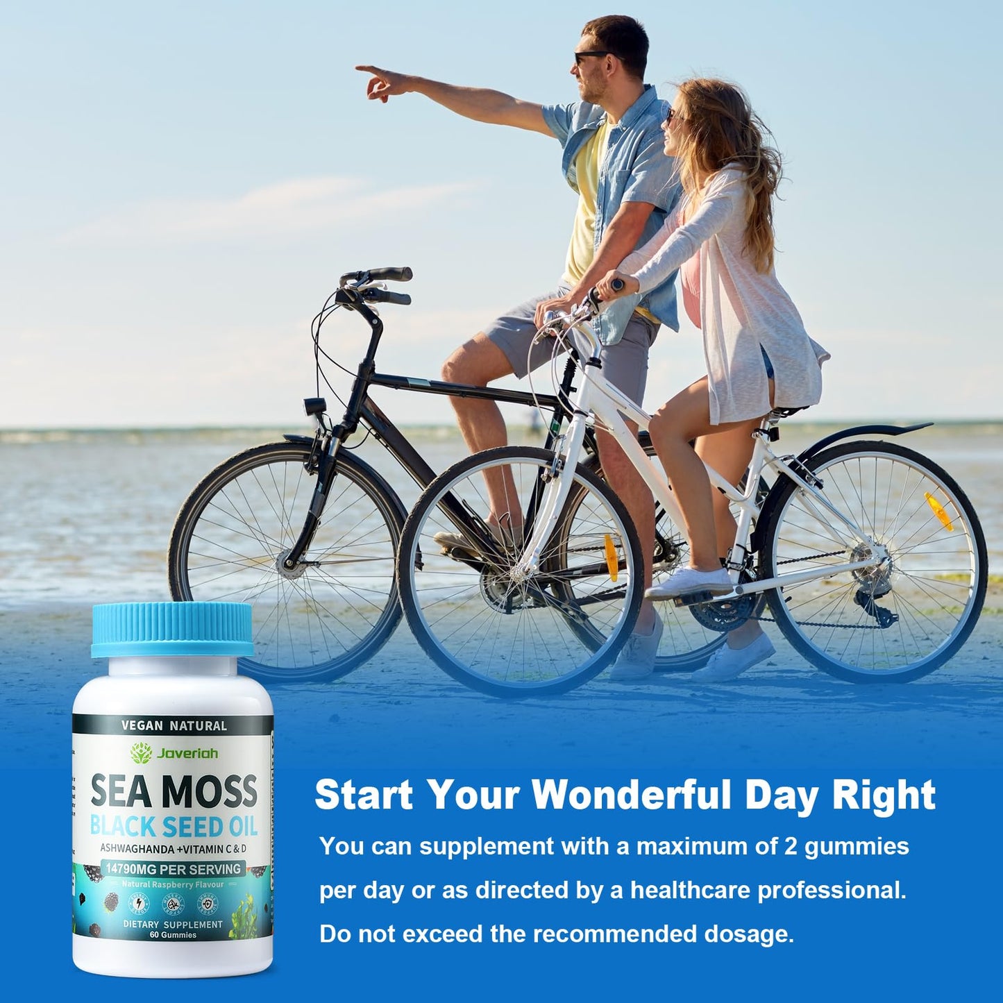 Vegan Ashwagandha Sea Moss Gummies - 60 Count | Immune Support, Digestive Health & 13-in-1 Bundle