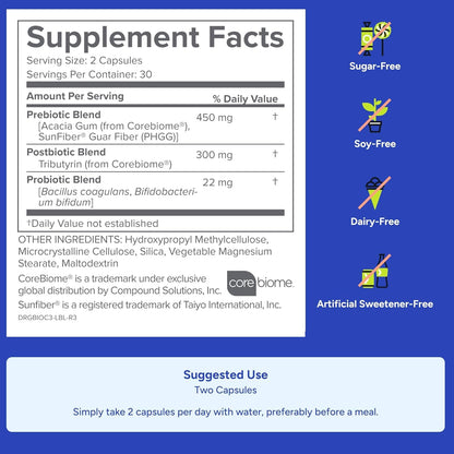 Gundry MD Bio Complete 3 — 3-in-1 Prebiotic, Probiotic, Postbiotic for Gut Health (90-Day Supply)