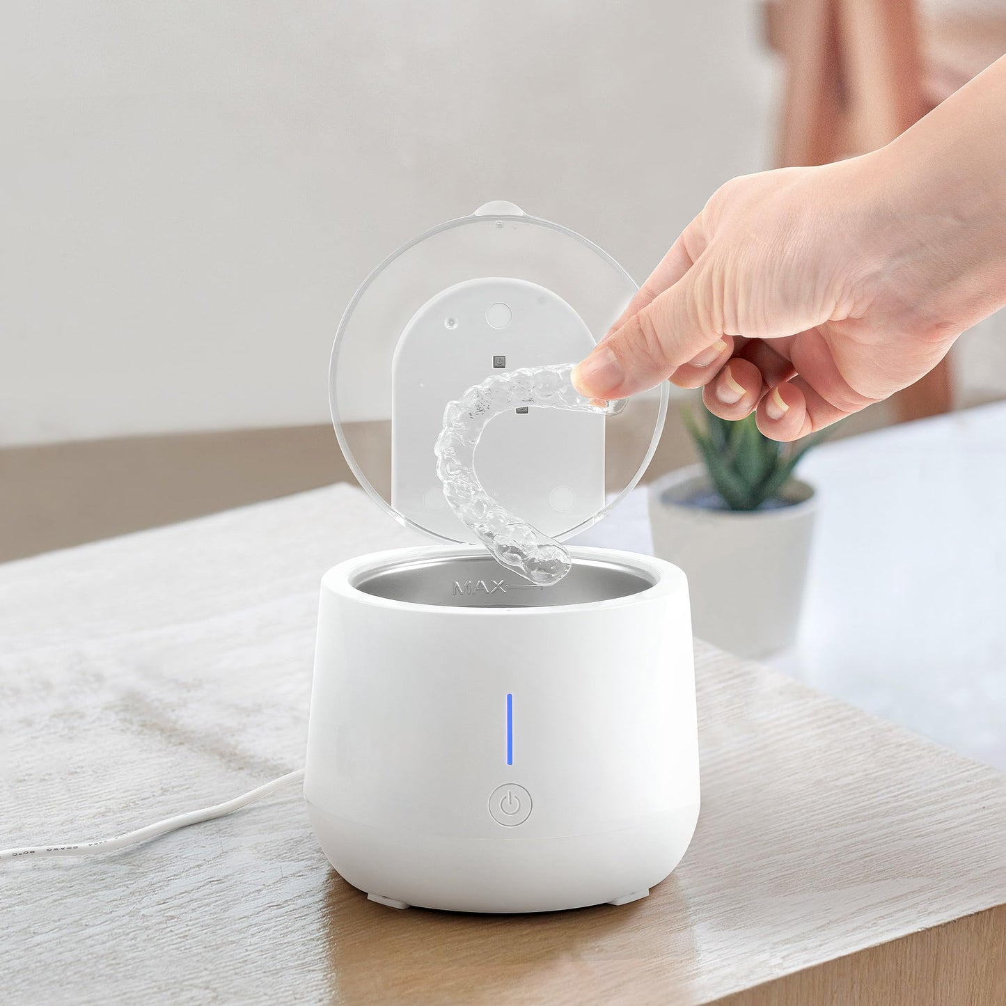 Guntsous Ultrasonic Retainer Cleaner Machine – 45kHz Medium Frequency + 3 LED Lights