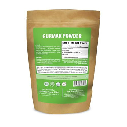 Herbsforever Gurmar Powder | Organic Gymnema Sylvestre Leaf | 454 GMS | Non-GMO, Vegan, Gluten-Free
