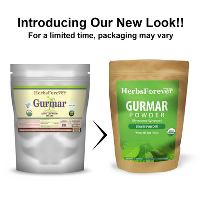 Herbsforever Gurmar Powder | Organic Gymnema Sylvestre Leaf | 454 GMS | Non-GMO, Vegan, Gluten-Free