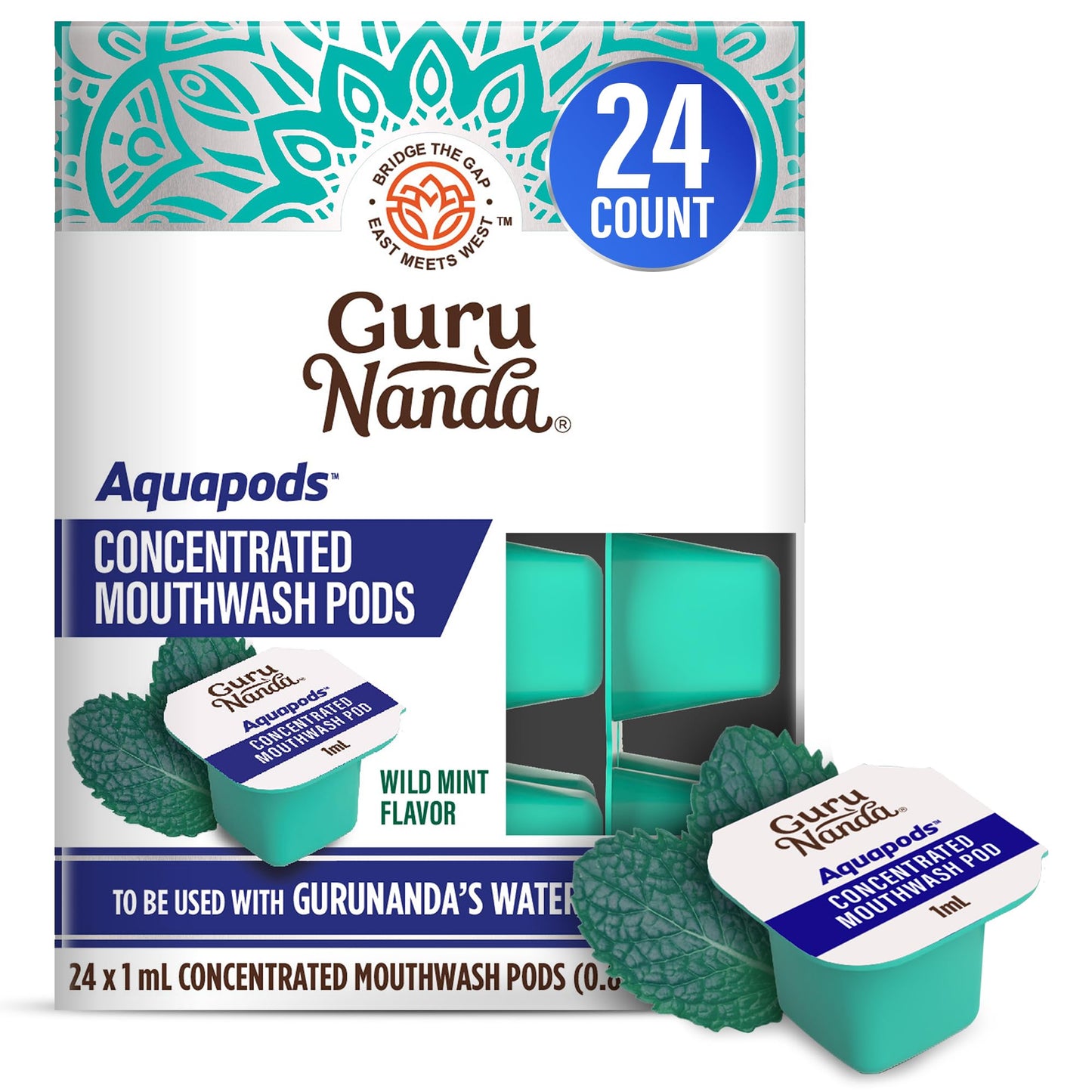 GuruNanda Aqua Pods - Pre-Measured Mouthwash for Water Flosser 4.0 (Fluoride & Alcohol-Free)