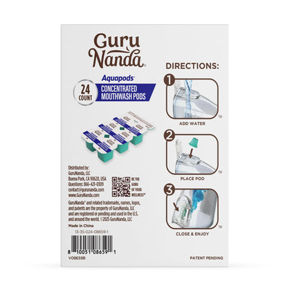 GuruNanda Aqua Pods - Pre-Measured Mouthwash for Water Flosser 4.0 (Fluoride & Alcohol-Free)