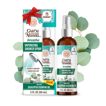 GuruNanda Breathe Vaporizing Shower Spray – Eucalyptus & Basil, 2 fl oz