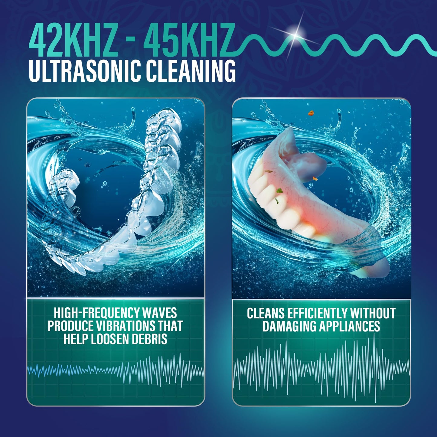 GuruNanda Ultrasonic Retainer Cleaning Pod – 190ml, 45kHz, 3 Modes