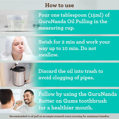 GuruNanda CocoMint Oil Pulling Mouthwash – 16 oz, 7 Essential Oils & Vitamins, Alcohol-Free