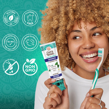 GuruNanda Hydroxyapatite Toothpaste - Fluoride & SLS Free (4.2oz) with Neem & Jasmine