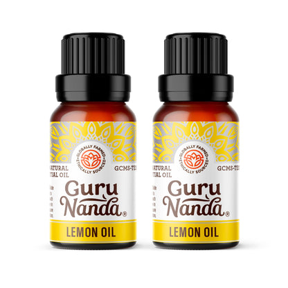GuruNanda Lemon Essential Oil - 100% Pure, Undiluted Citrus Aroma (2x0.5 oz)