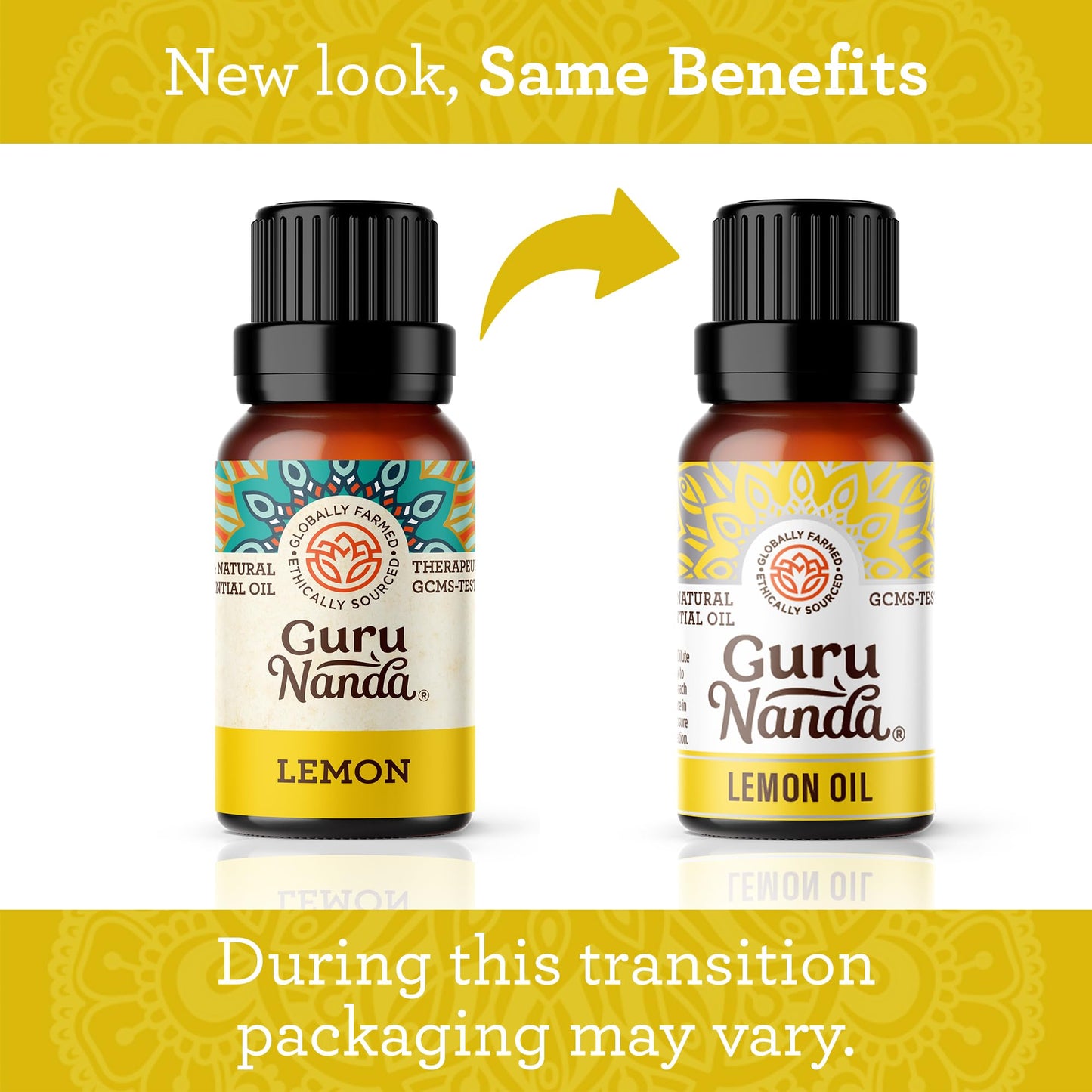 GuruNanda Lemon Essential Oil - 100% Pure, Undiluted Citrus Aroma (2x0.5 oz)