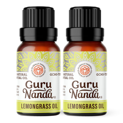 GuruNanda Lemongrass Essential Oil – 100% Pure & Undiluted (2x0.5 fl oz)