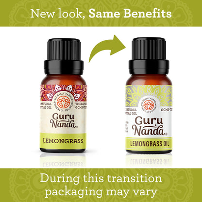 GuruNanda Lemongrass Essential Oil – 100% Pure & Undiluted (2x0.5 fl oz)