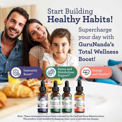 GuruNanda Total Wellness Boost: Ashwagandha, Black Seed Oil & GutCleanse
