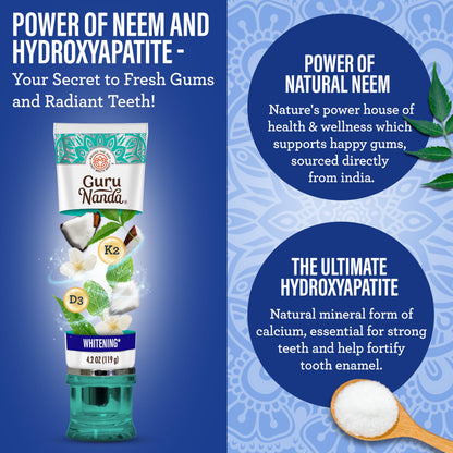 GuruNanda Shine Bright Stay Fresh – Whitening Mouthwash & Neem Toothpaste Bundle