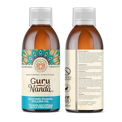 GuruNanda Original Oil Pulling Mouthwash 3-Pack – Coconut & Sesame Oils, Alcohol-Free