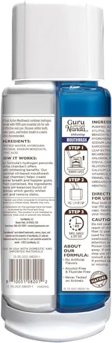 GuruNanda OxyBurst Dual-Barrel Mouthwash, Wild Mint, 3x20 oz - Fluoride & Alcohol Free