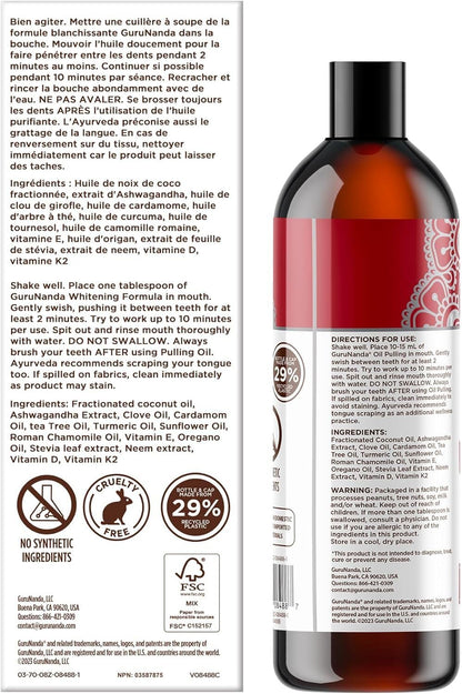 GuruNanda Cinnamon Oil Pulling Mouthwash with Neem & Ashwagandha – Alcohol-Free (8 oz)