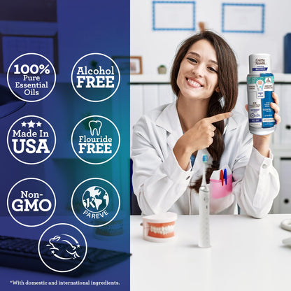 GuruNanda Teeth Whitening Dual Barrel Oxyburst Mouthwash – Alcohol & Fluoride Free, Wild Mint, 20 Fl Oz