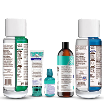 GuruNanda Shine Bright Stay Fresh – Whitening Mouthwash & Neem Toothpaste Bundle