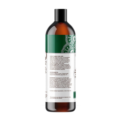 GuruNanda Starter Pulling Oil Mouthwash – Natural Teeth Whitening, Alcohol-Free, 2x8 oz with Tongue Scraper