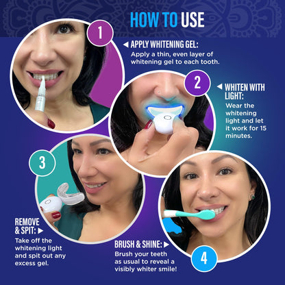 GuruNanda Teeth Whitening Kit with LED Light – Wireless, 40 Treatments
