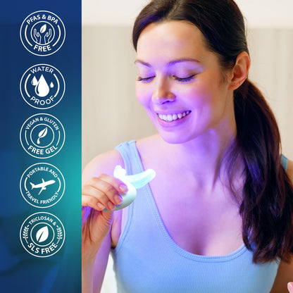 GuruNanda Teeth Whitening Kit with LED Light – Wireless, 40 Treatments