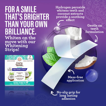 GuruNanda Total Smile Makeover Kit – Charcoal, Cocomint Oil Pulling, Whitening Mouthwash, Strips & Charcoal Toothbrushes