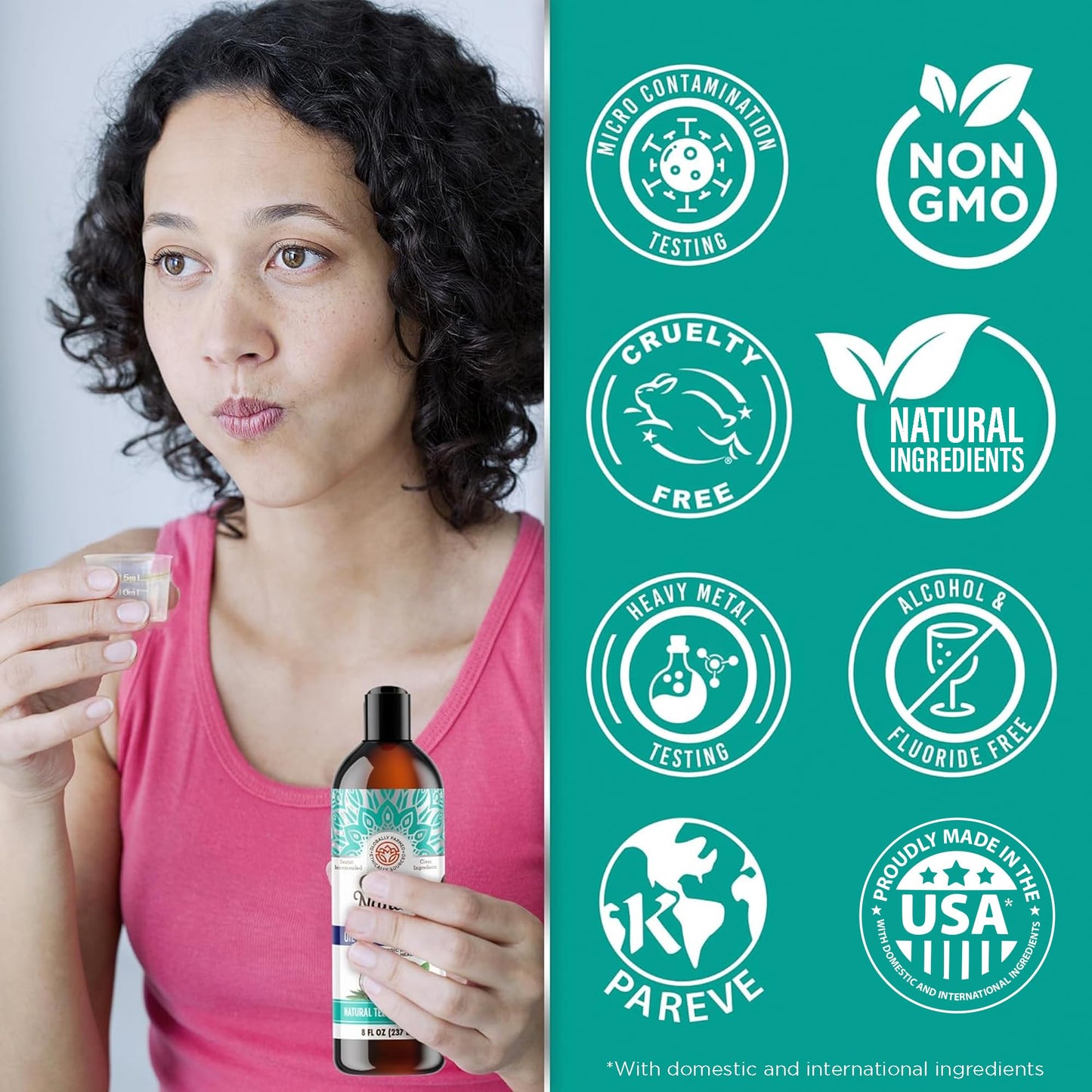 GuruNanda CocoMint Oil Pulling Mouthwash – 3×8 oz, Alcohol-Free, 2 Toothbrushes & 2 Tongue Scrapers