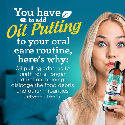 GuruNanda CocoMint Oil Pulling Mouthwash - 8 oz | Alcohol-Free