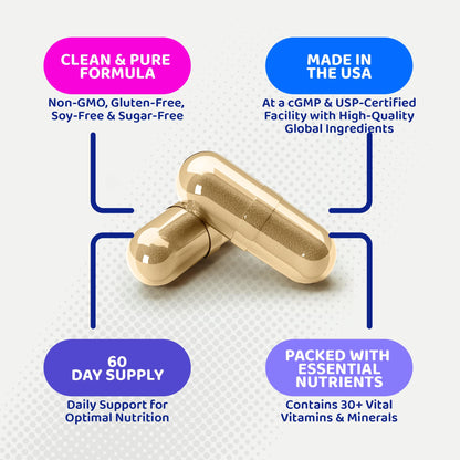 Gusevit 37-in-1 Women’s Multivitamin – Immune Support, Energy & Hair Health (120 Count)
