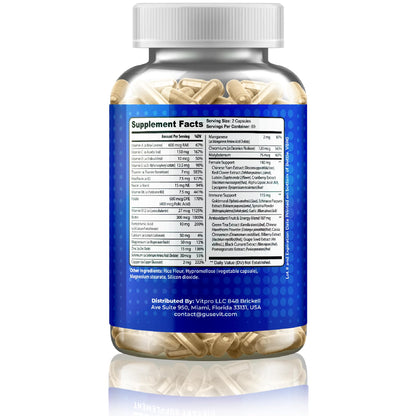 Gusevit 37-in-1 Women’s Multivitamin – Immune Support, Energy & Hair Health (120 Count)