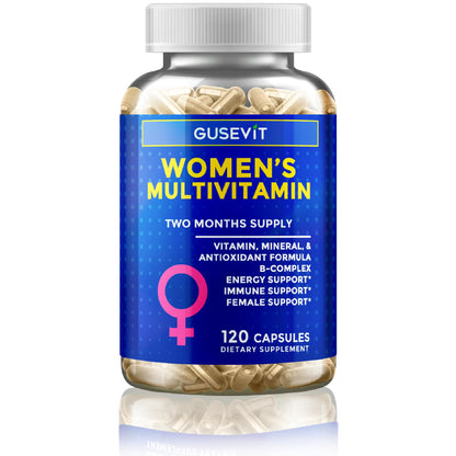 Gusevit 37-in-1 Women’s Multivitamin – Immune Support, Energy & Hair Health (120 Count)