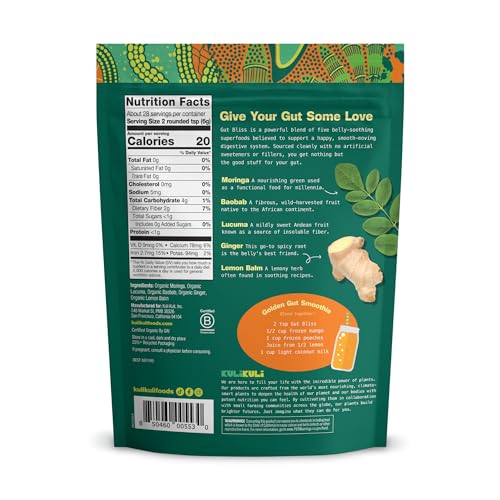 Kuli Kuli Gut Bliss Superfood Powder 6 oz | Organic Moringa & Gut Health