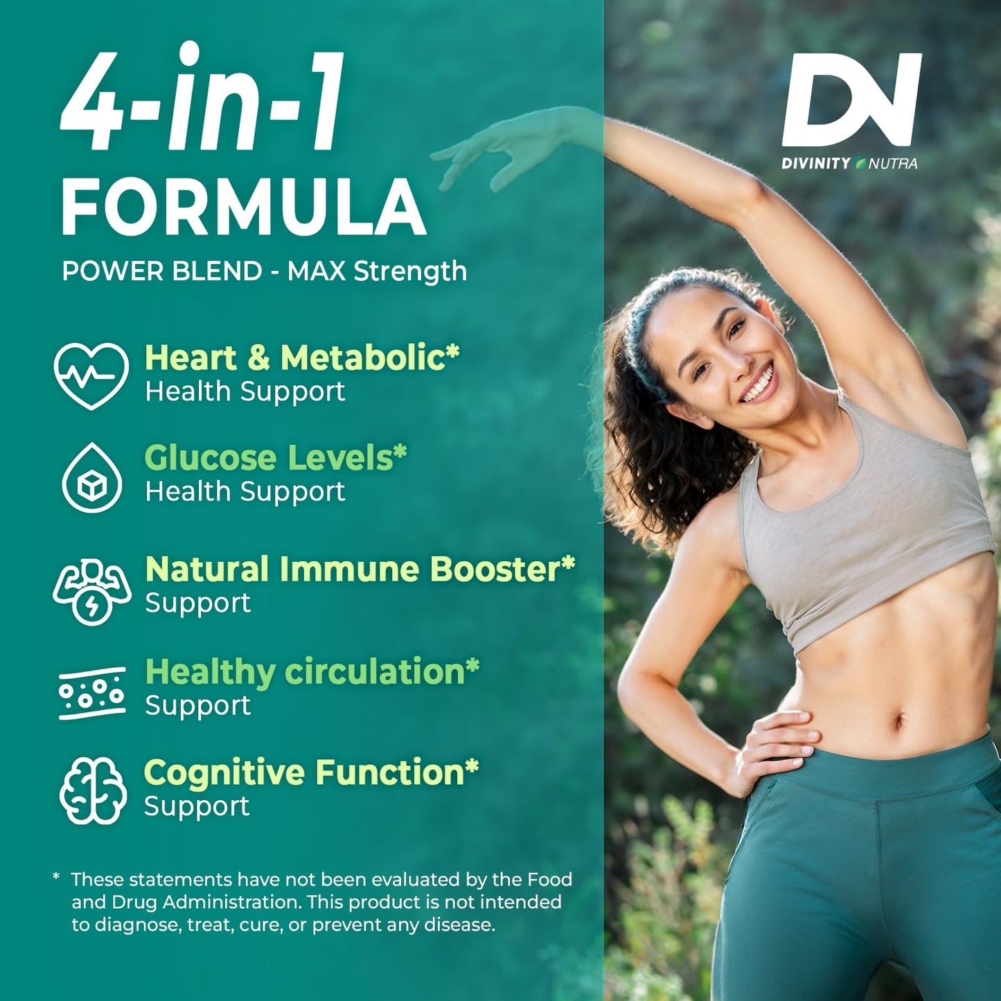 4-in-1 Golden Berberine with Cinnamon, Bitter Melon & Ginkgo | Immunity & Metabolic Health | Made in USA