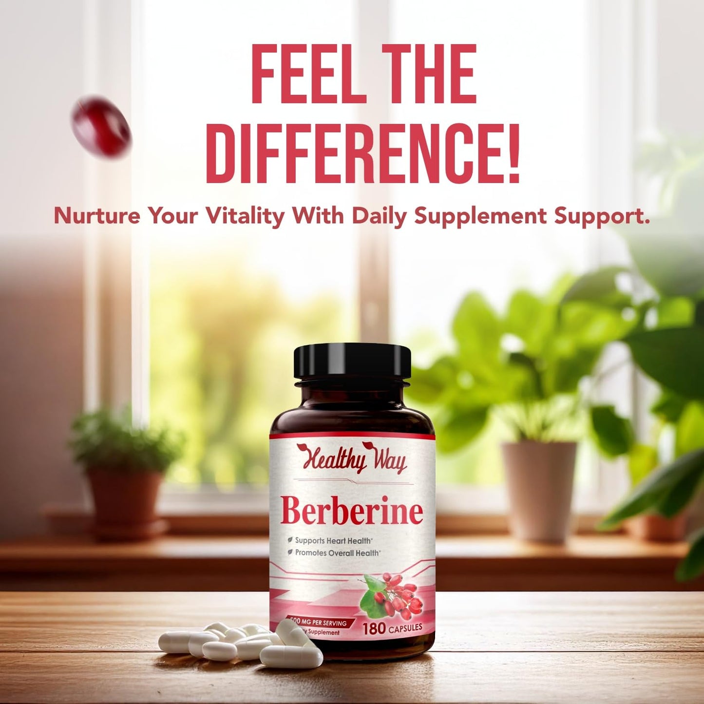 High Strength Berberine 500mg – 180 Servings | Vegan, USA Made Antioxidant Support