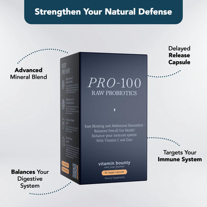 Vitamin Bounty Pro-100 Probiotic – 100B CFU, 13 Strains | Gut & Immune Support