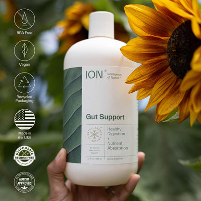 ION* Intelligence of Nature Gut Support Liquid – Digestive Health Drops with Humic Extract, 32 fl oz (Pack of 1)