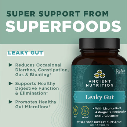 Ancient Nutrition Leaky Gut Capsules 60 Count – Gut Health Support