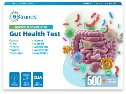 5Strands Gut Health Test – At-Home Hair Sample for 500+ Foods Tested (4-Day Results)