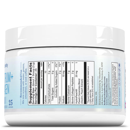 Colostrum Collagen Peptide Powder with HydroPeach – Gut Health, Skin & Immune Support | 25 Servings | Unflavored