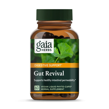 Gaia Herbs Gut Revival - Herbal Digestive Support for Gut Health | 60 Vegan Capsules | Free from Dairy, Soy & Gluten