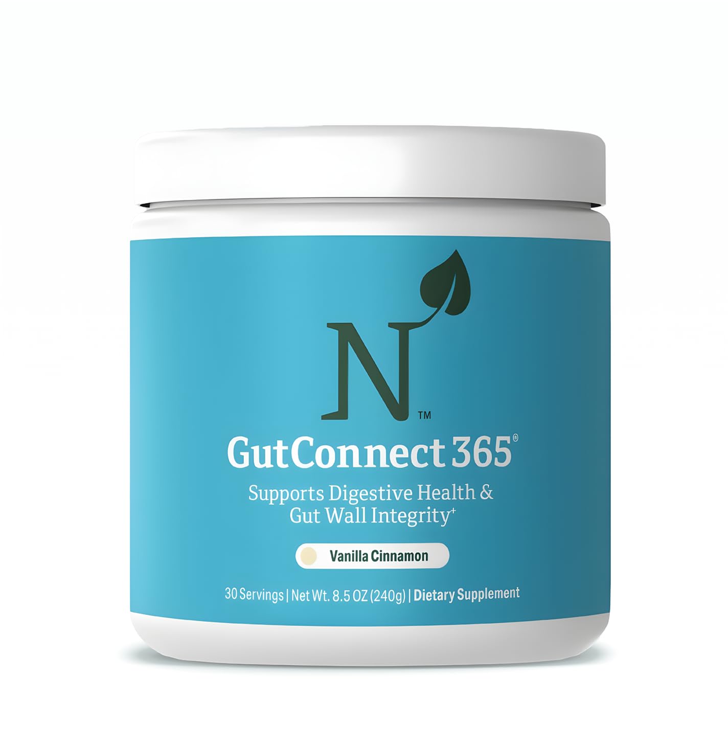 GutConnect 365 Gut Health Powder – Slippery Elm & L-Glutamine, Vanilla Cinnamon