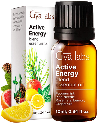 Gya Labs Active Energy Essential Oil Blend - 0.34 oz for Diffuser