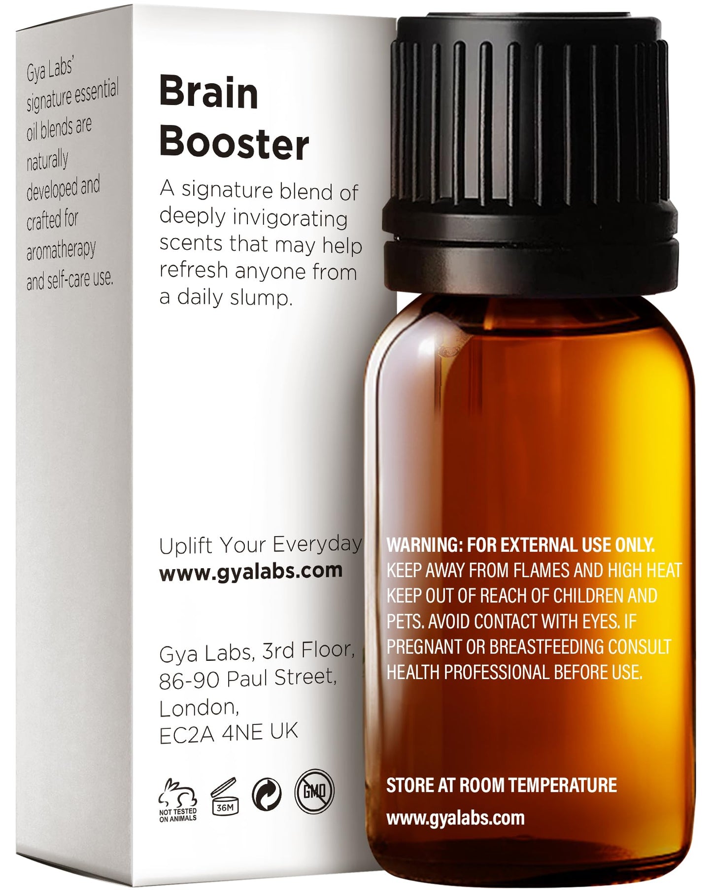 Gya Labs Brain Booster Essential Oil Blend - 0.34 Fl Oz | Aromatherapy & Diffuser