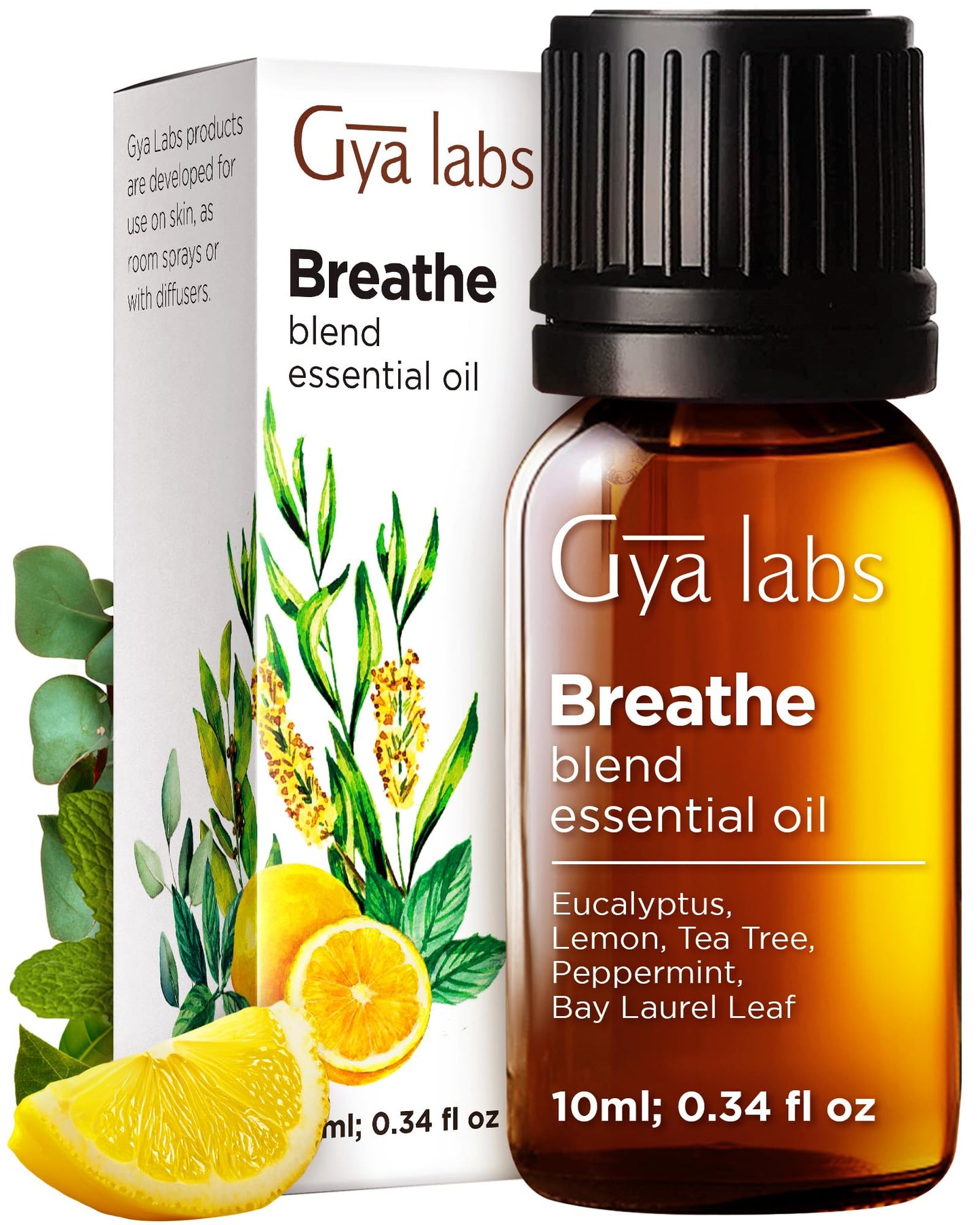 Gya Labs Breathe Essential Oil Blends – 100% Pure Breathe Easy Oil for Diffusers & Humidifiers (0.34 fl oz)